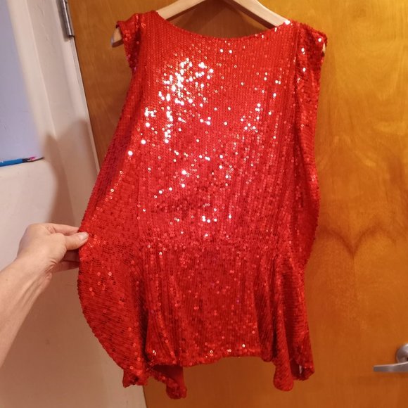 Vinatage Free People Red Sequin Top Small Petitie - Picture 5 of 12